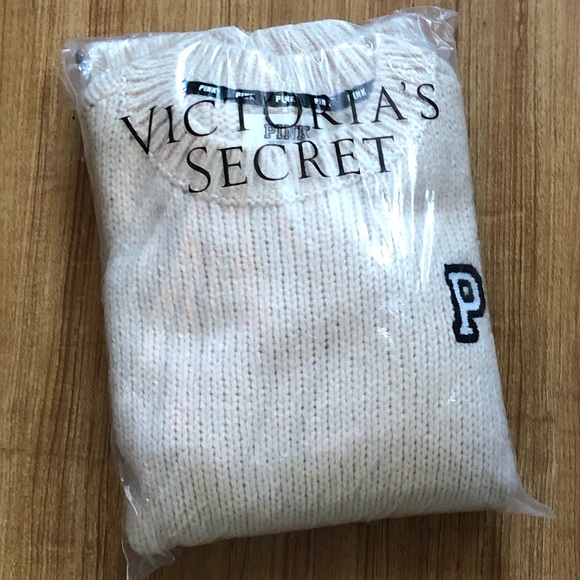 NWT VS PINK Boyfriend Knit Sweater Crew LARGE - Picture 3 of 12